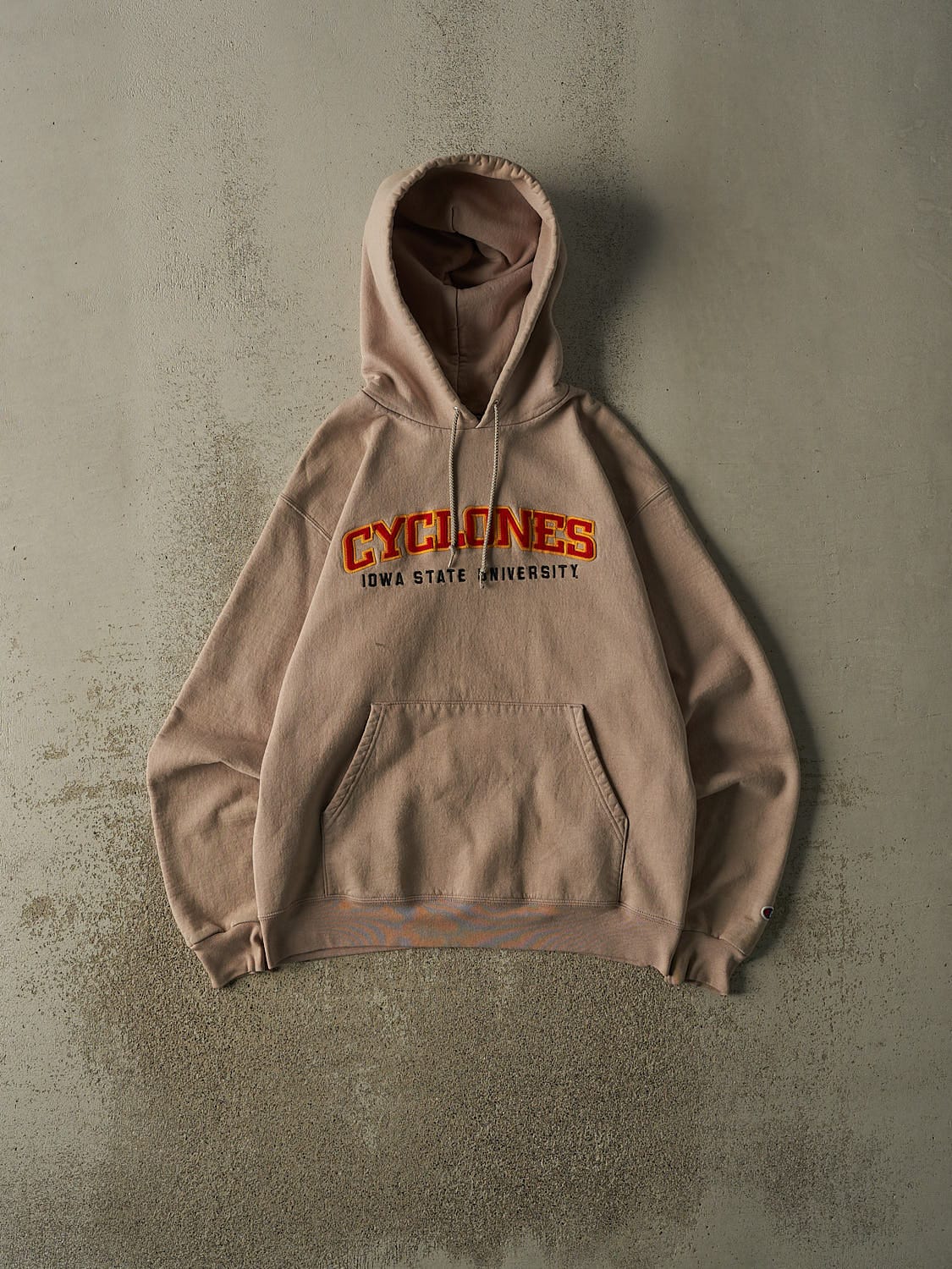 Vintage 90s Beige Champion Iowa State University Hoodie (L )