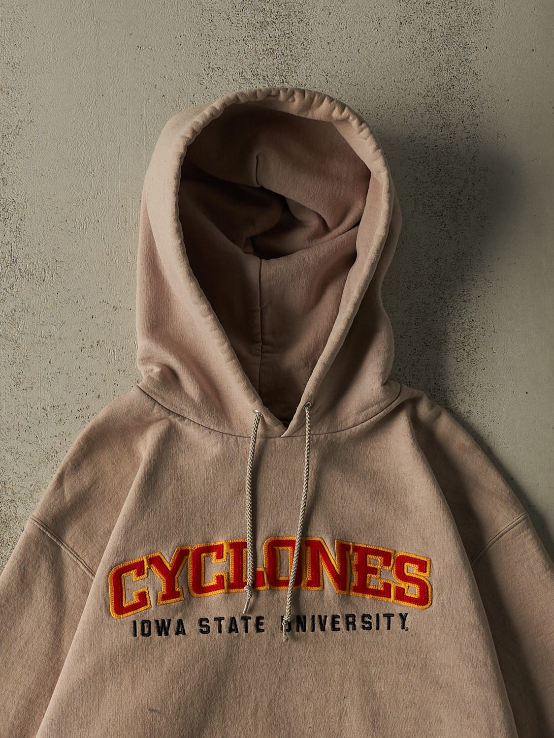 Vintage 90s Beige Champion Iowa State University Hoodie (L )