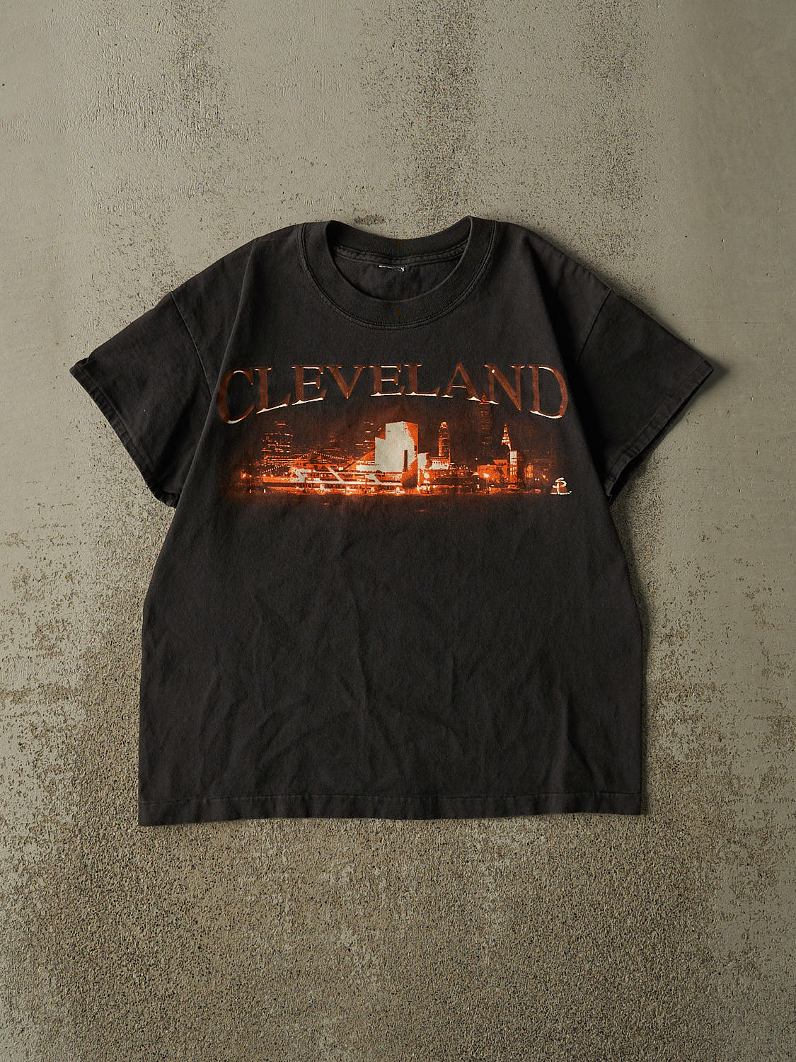 Vintage Y2K Faded Black Cleveland Tee (S)