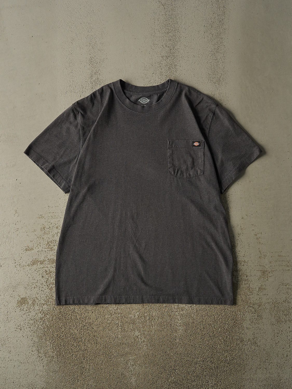 Vintage Y2K Charcoal Grey Dickies Embroidered Pocket Tee (XL/XXL)