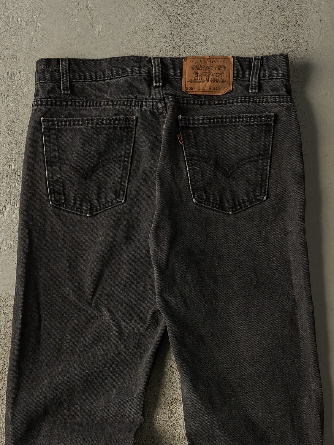 Vintage 80s Faded Black Levi's 505 Orange Tab Denim Pants (32x31.5)
