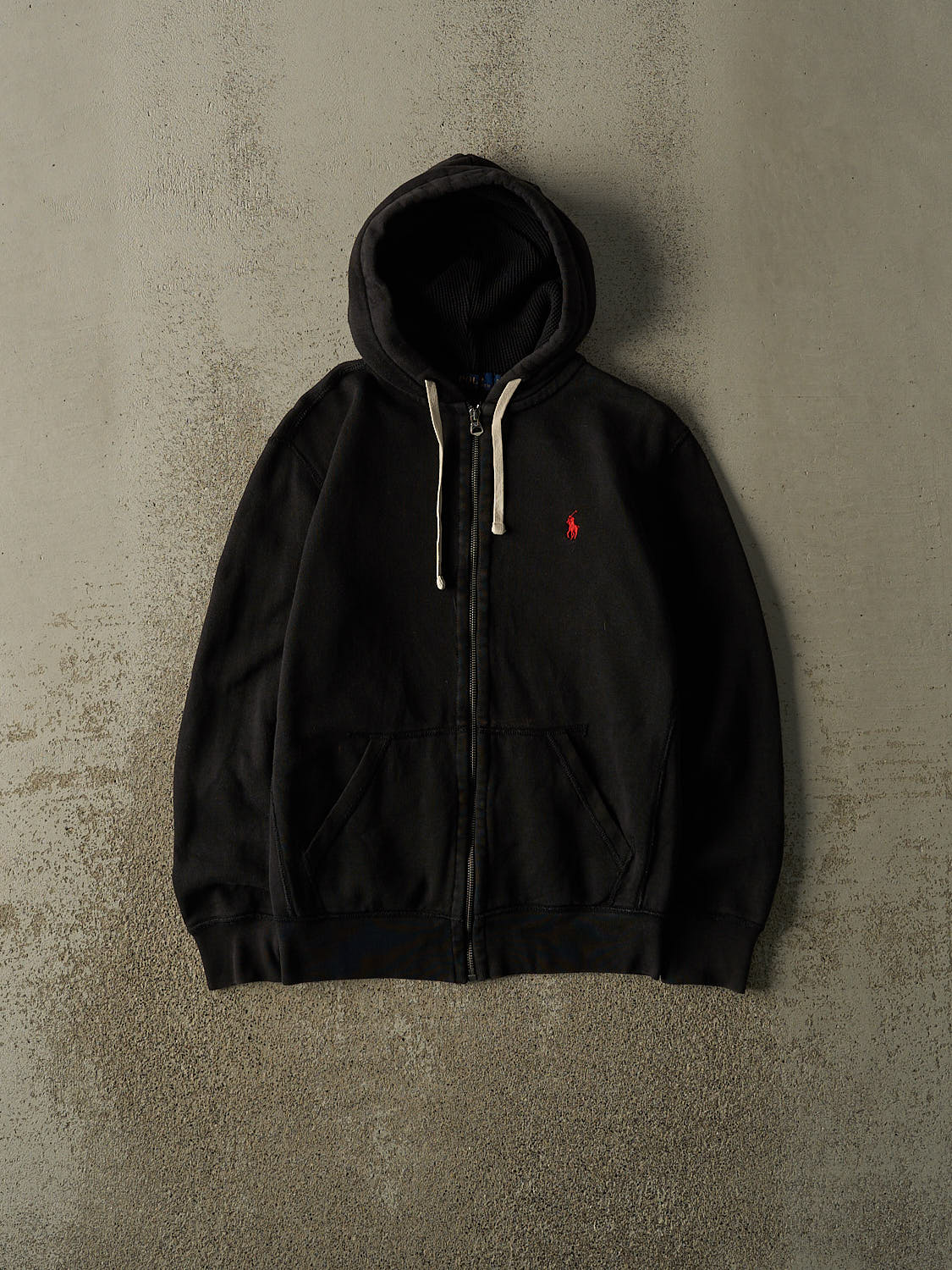 Vintage Y2K Black Polo Ralph Lauren Zip Up  Hoodie (S)