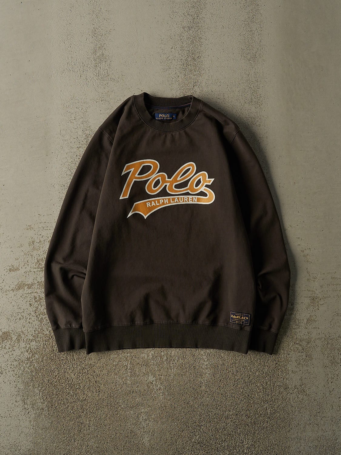 Vintage Y2K Brown Polo Ralph Lauren Lightweight Crewneck (M)
