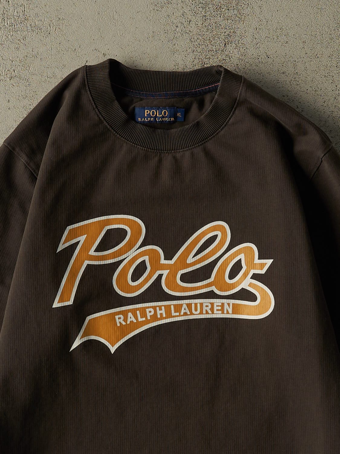 Vintage Y2K Brown Polo Ralph Lauren Lightweight Crewneck (M)