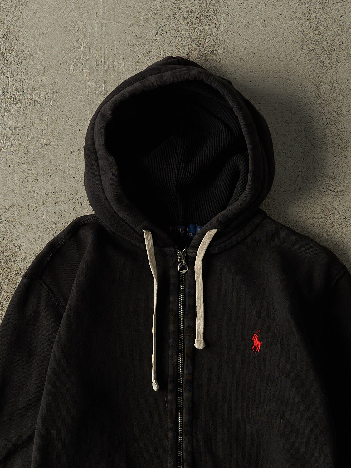 Vintage Y2K Black Polo Ralph Lauren Zip Up  Hoodie (S)