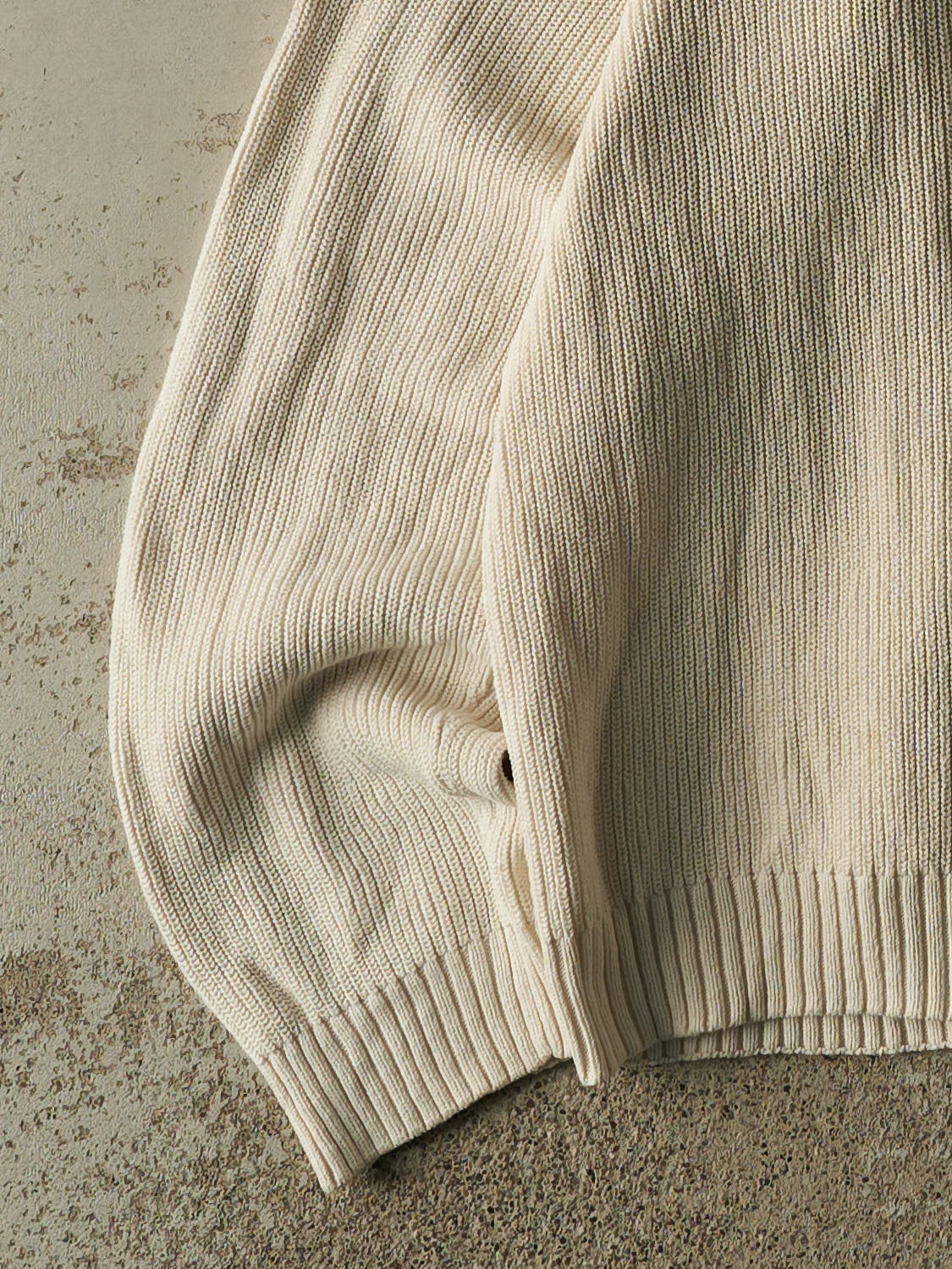 Vintage 90s Beige Chaps Ralph Lauren Quarter Zip Knit (XL)