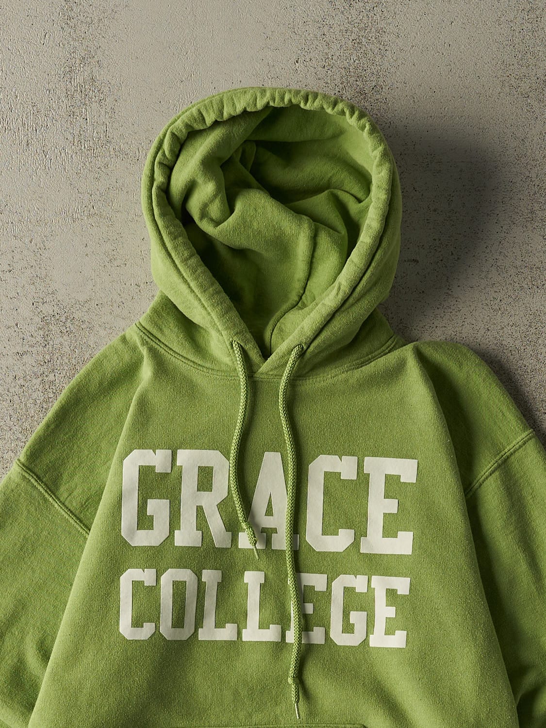 Vintage Y2K Green Grace College Hoodie (M)