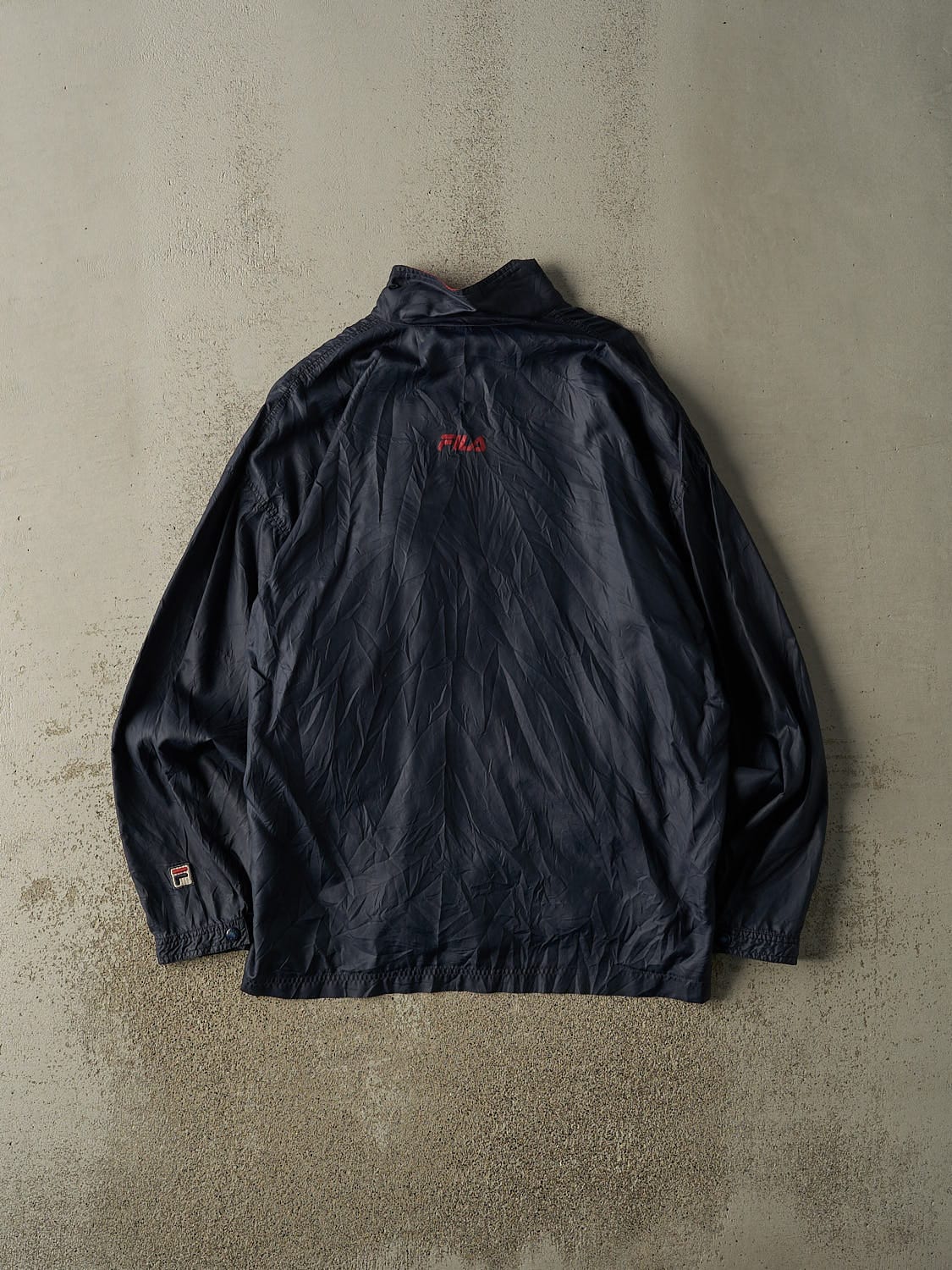 Vintage 90s Navy Blue Fila Windbreaker Jacket (XL/XXL)