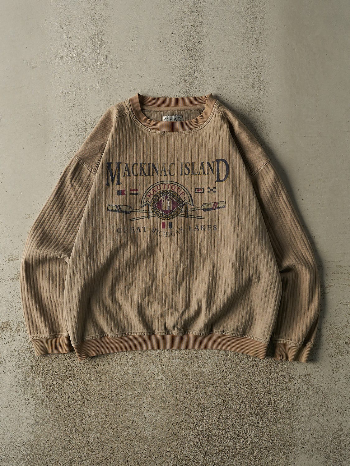 Vintage 90s Brown Mackinac Island Lightweight Crewneck (L)