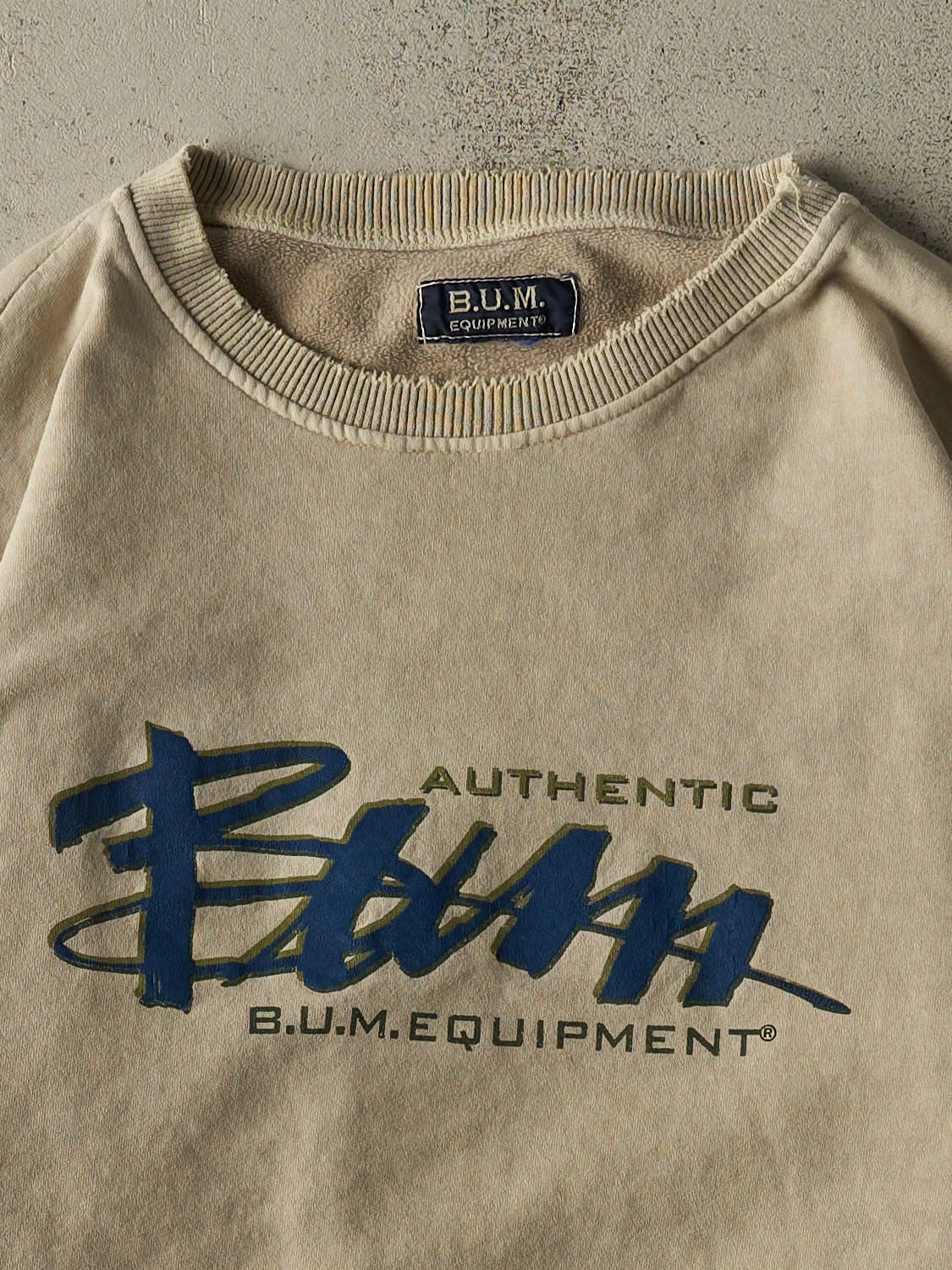 Vintage 90s Beige Bum Equipment Crewneck (XL)