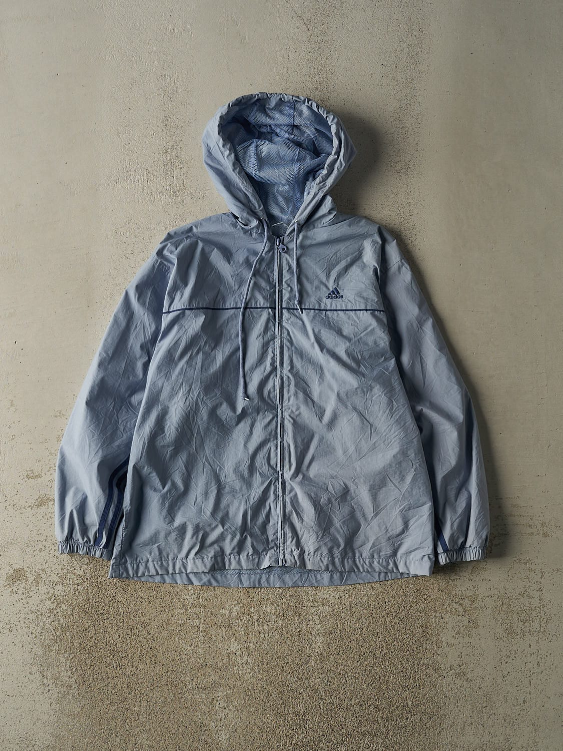 Vintage 90s Baby Blue Adidas Windbreaker Jacket (M/L)