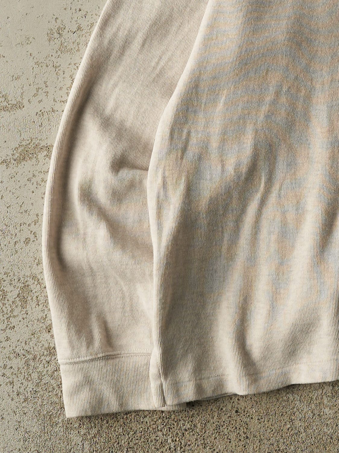 Vintage Y2K Beige Polo Quarter Zip Knit (XL)