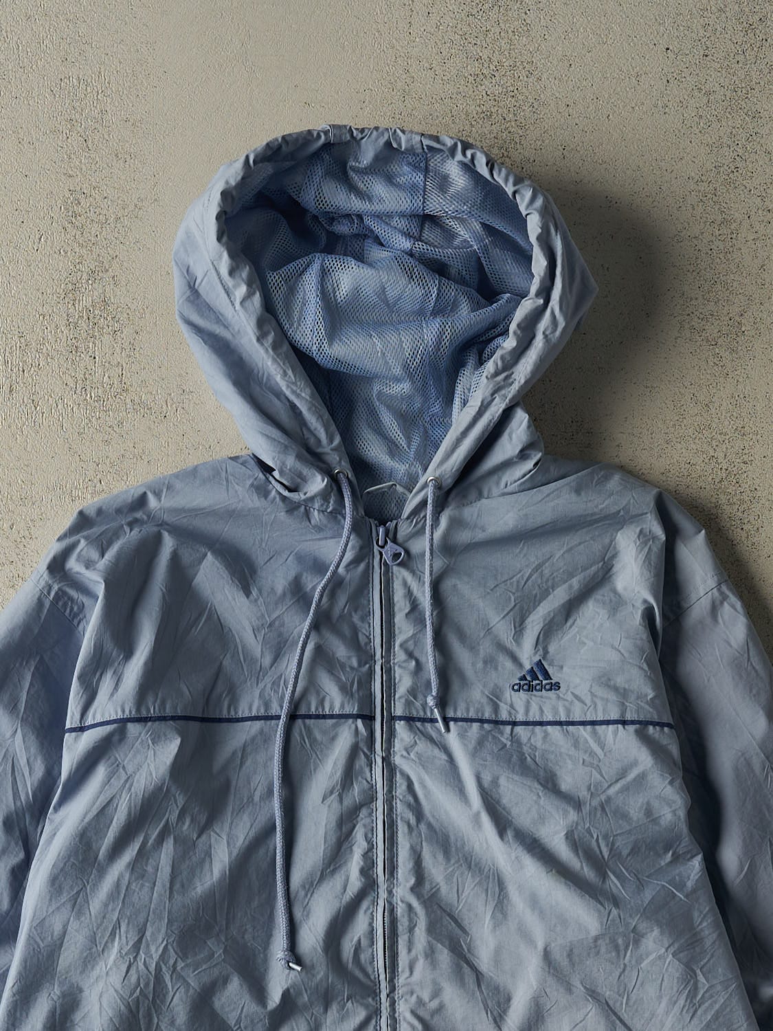 Vintage 90s Baby Blue Adidas Windbreaker Jacket (M/L)