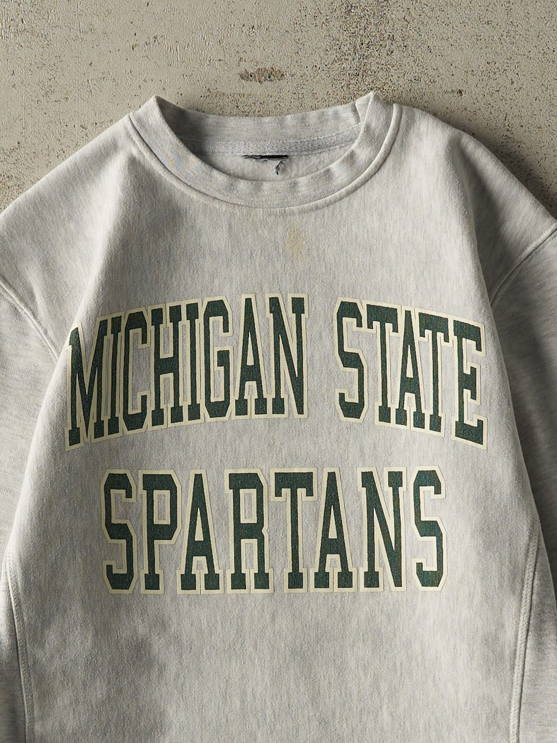 Vintage 90s Heather Grey Michigan State Spartans Crewneck (XS/S)