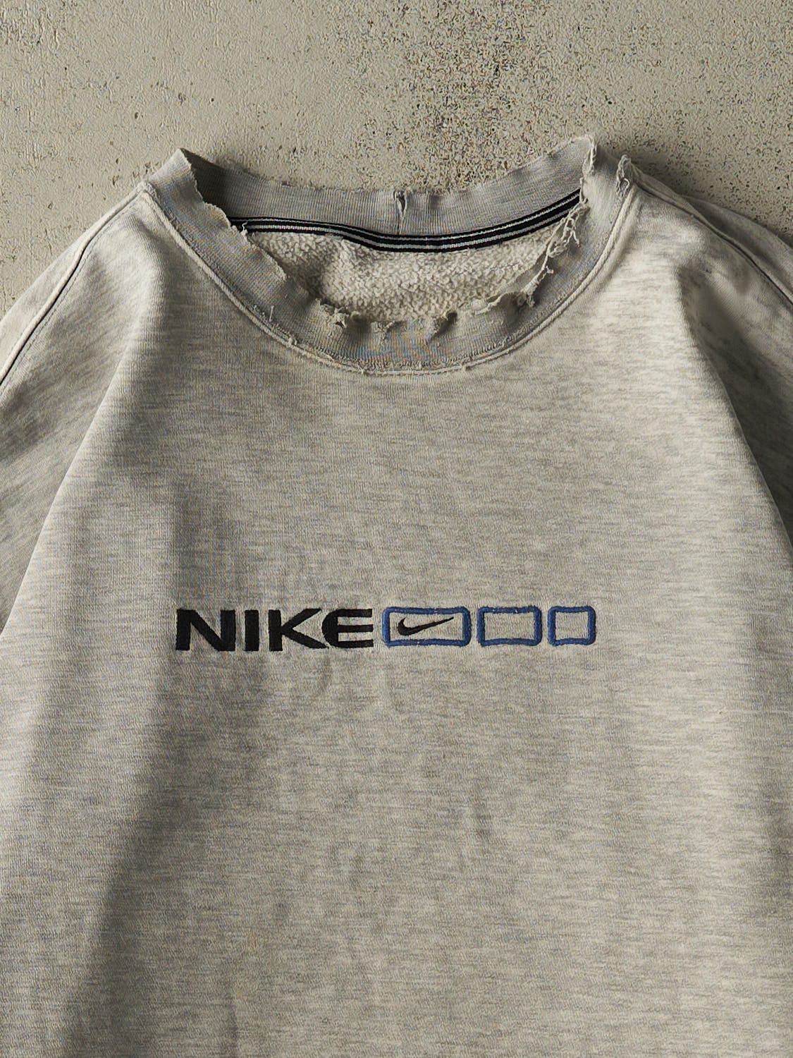 Vintage 90s Heather Grey Nike Embroidered Crewneck (XL)