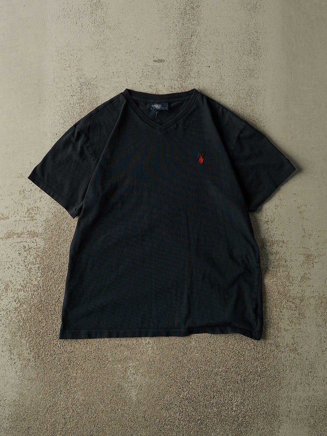 Vintage 90s Black Polo Embroidered Tee (M)