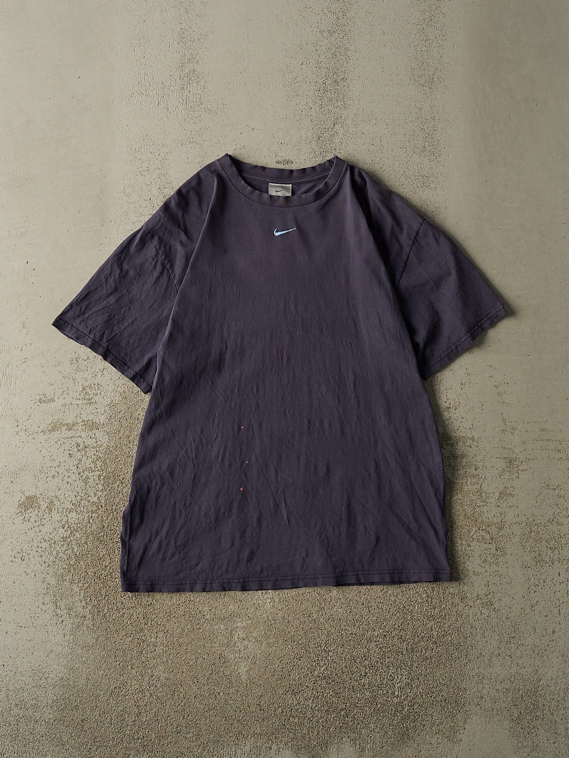 Vintage Y2K Navy Blue Nike Middle Swoosh Embroidered Tee (L/XL)