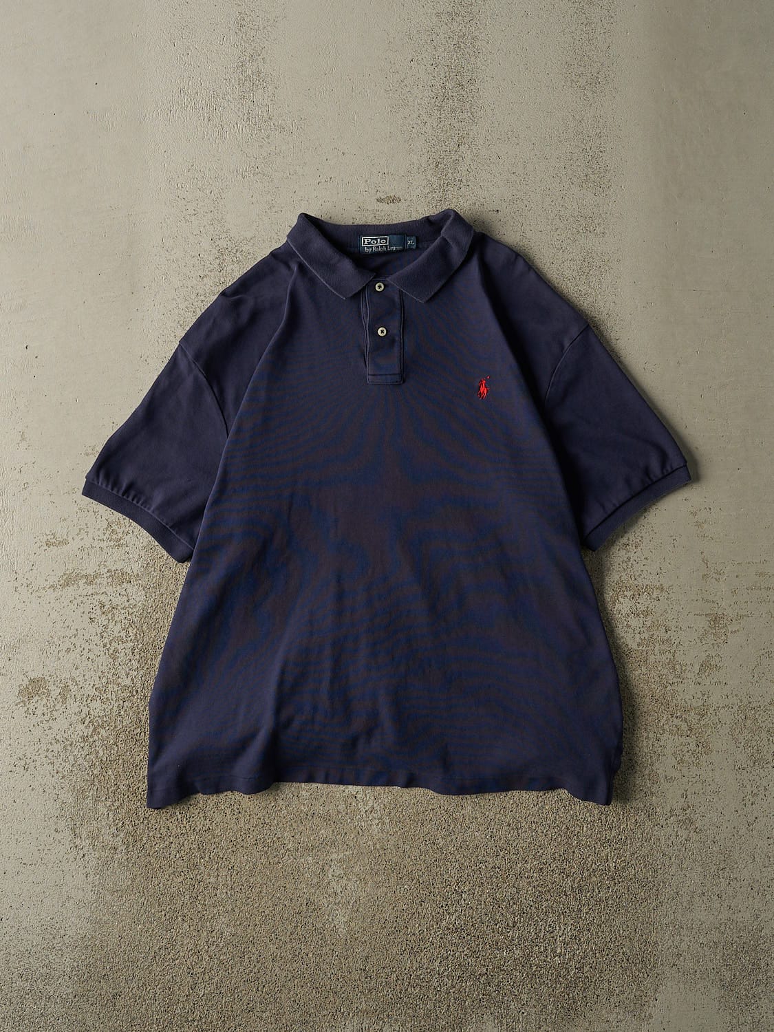 Vintage 90s Navy Blue Polo Quarter Button Tee (L/XL)