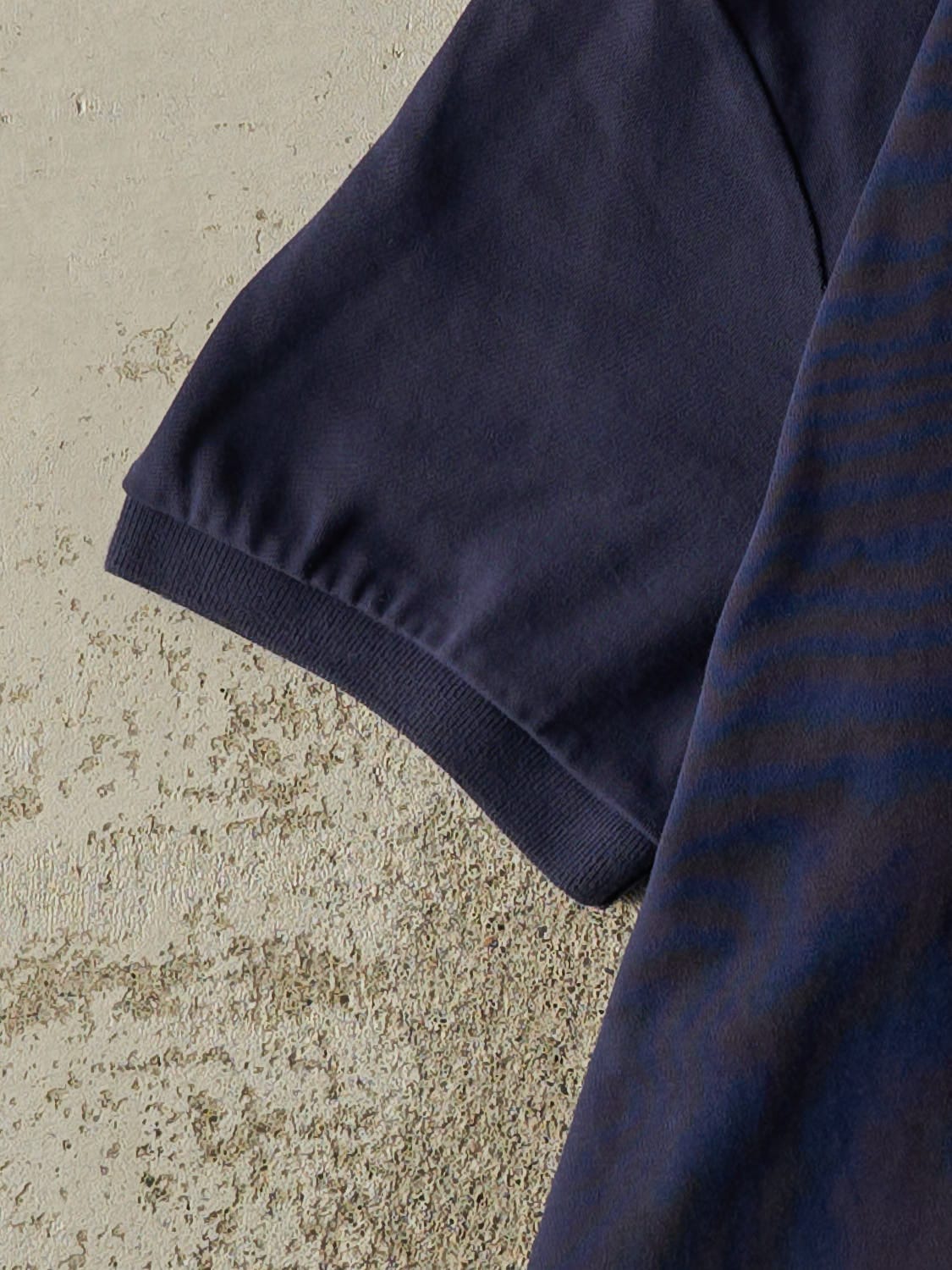 Vintage 90s Navy Blue Polo Quarter Button Tee (L/XL)