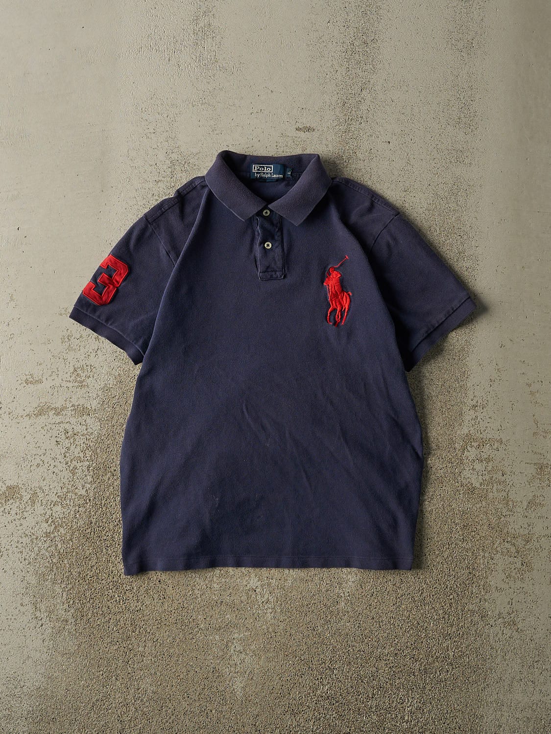 Vintage 90s Navy Blue Polo Quarter Button Tee (S/M)