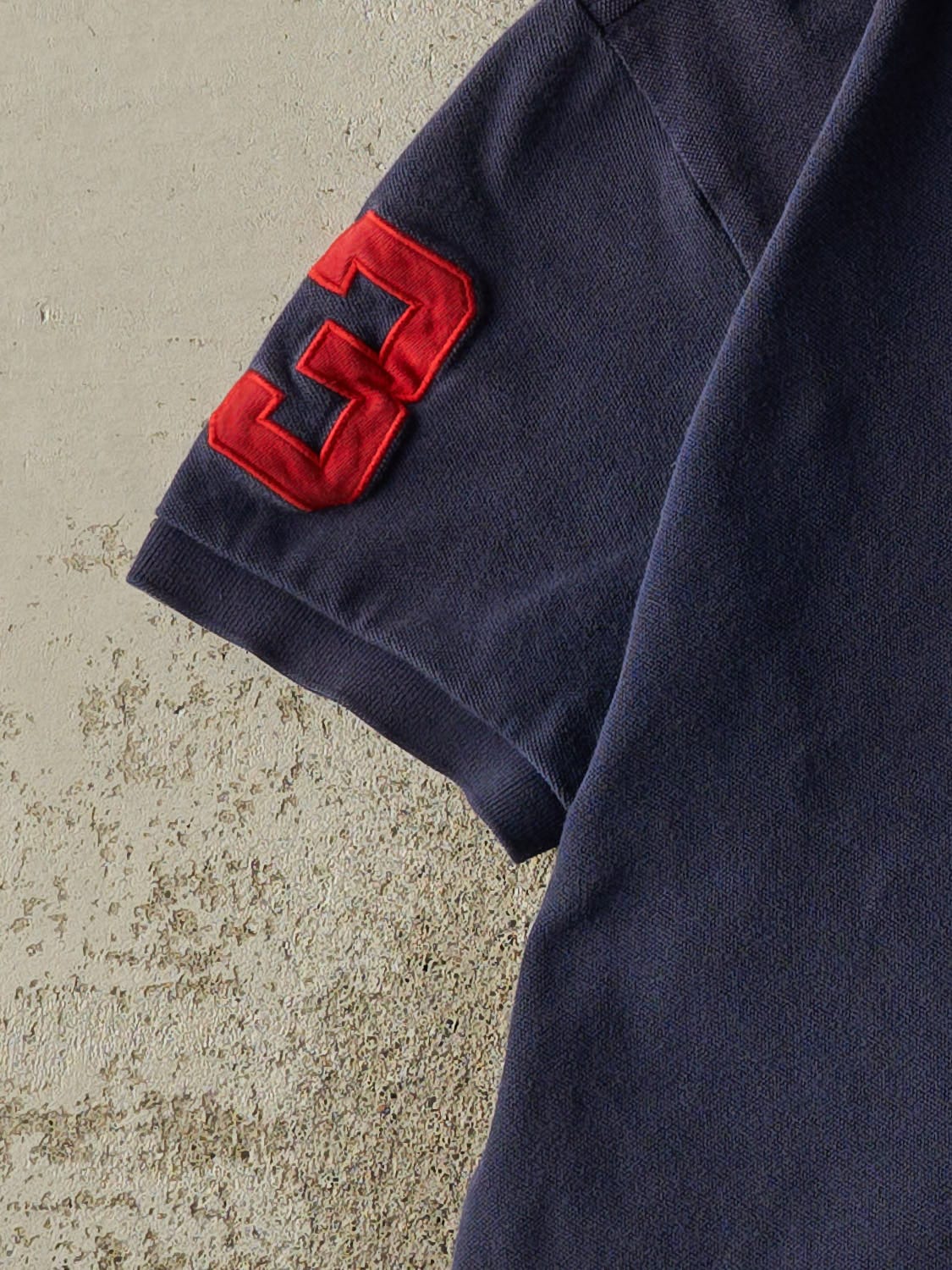 Vintage 90s Navy Blue Polo Quarter Button Tee (S/M)
