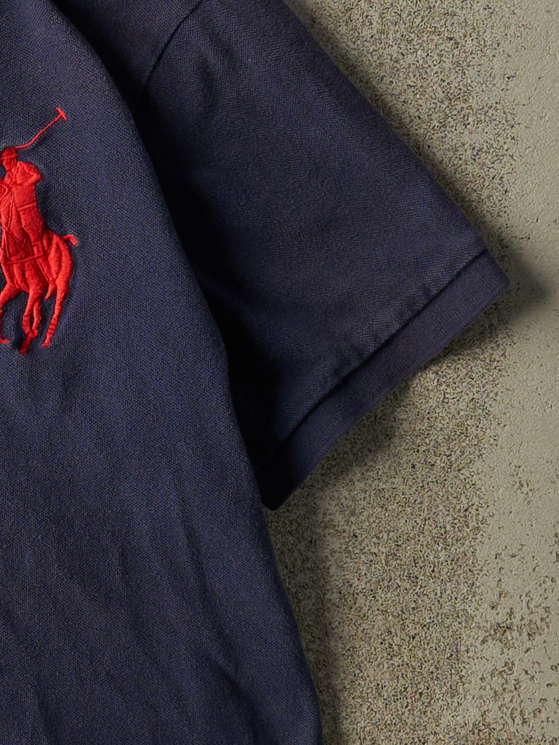 Vintage 90s Navy Blue Polo Quarter Button Tee (S/M)