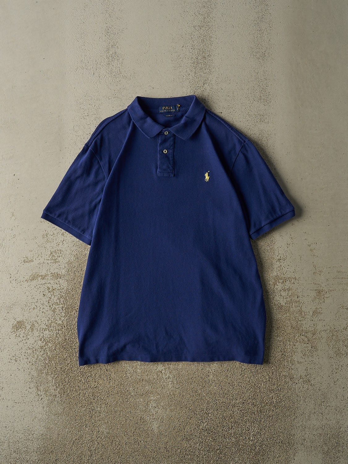 Vintage Y2K Royal Blue Polo Quarter Button Tee (L/XL)