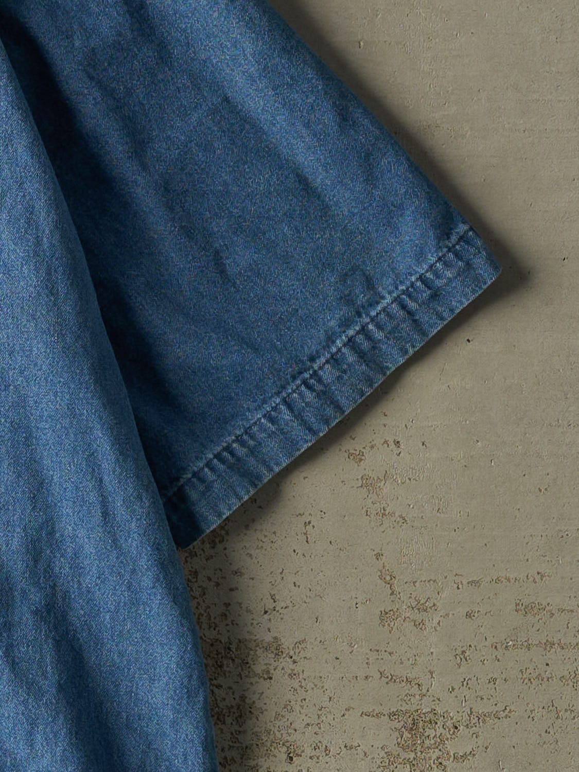 Vintage Y2K Mid Wash Dickies Denim Button Up Tee (XXL/XXXL)