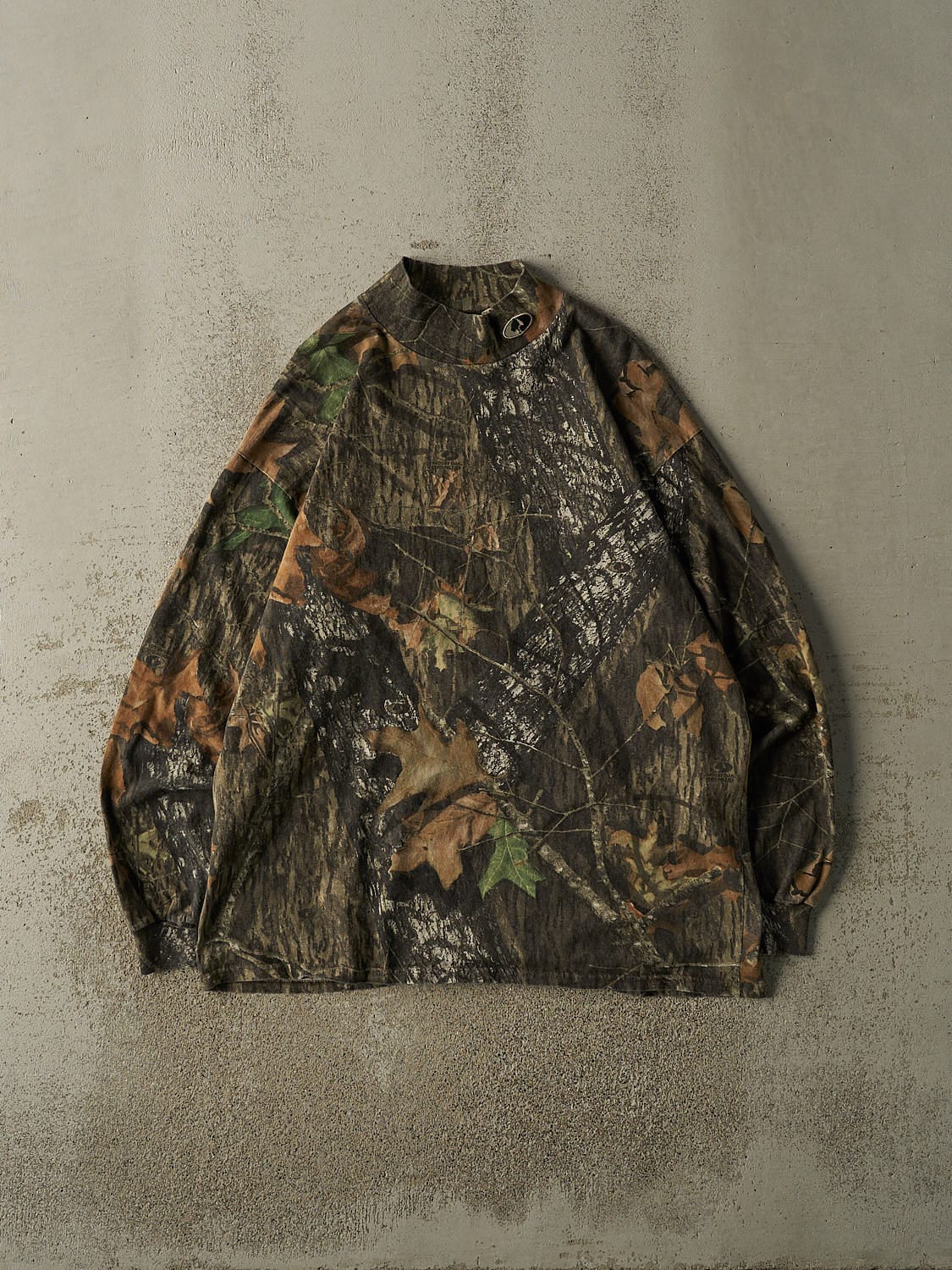 Vintage 90s Camo Mossy Oak Mock Neck Long Sleeve (XL)