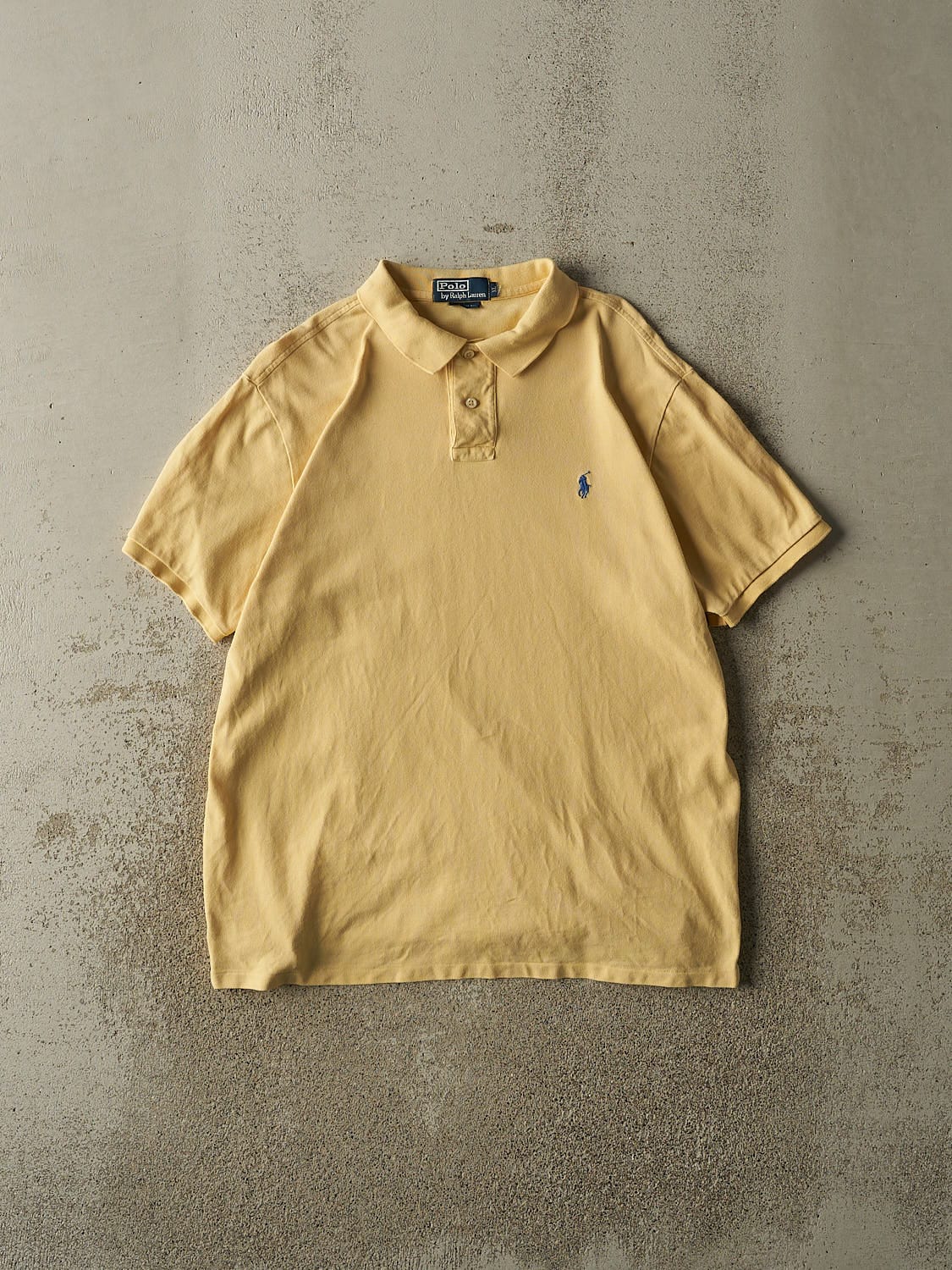 Vintage 90s Yellow Polo Quarter Button Tee (L/XL)