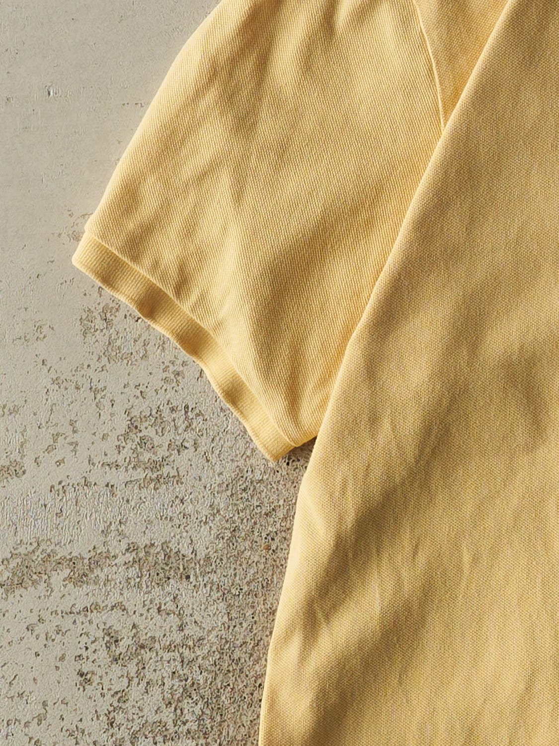 Vintage 90s Yellow Polo Quarter Button Tee (L/XL)