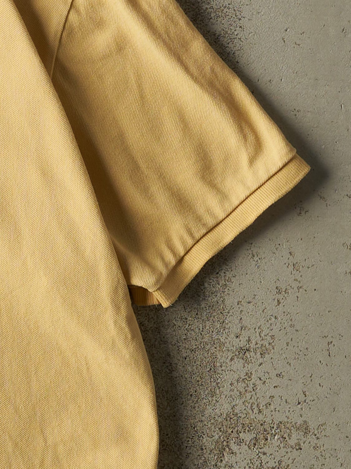 Vintage 90s Yellow Polo Quarter Button Tee (L/XL)