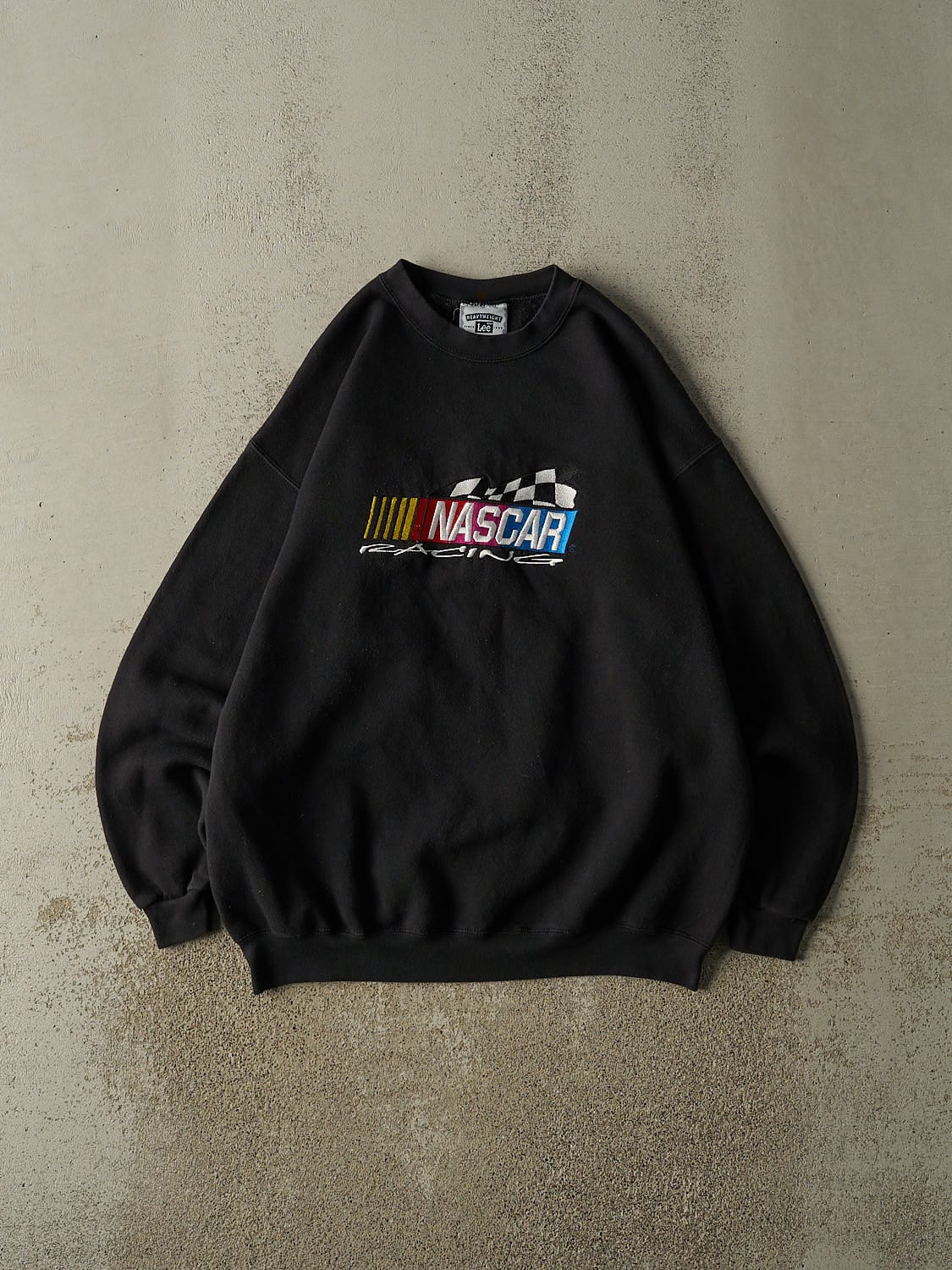 Vintage 90s Black Nascar Racing Embroidered Crewneck (XL/XXL)