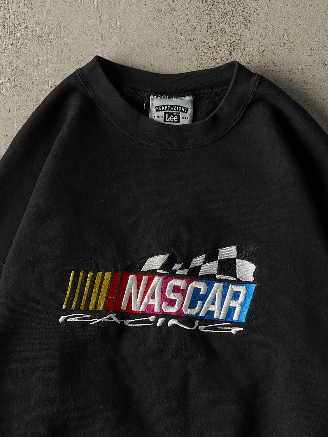 Vintage 90s Black Nascar Racing Embroidered Crewneck (XL/XXL)