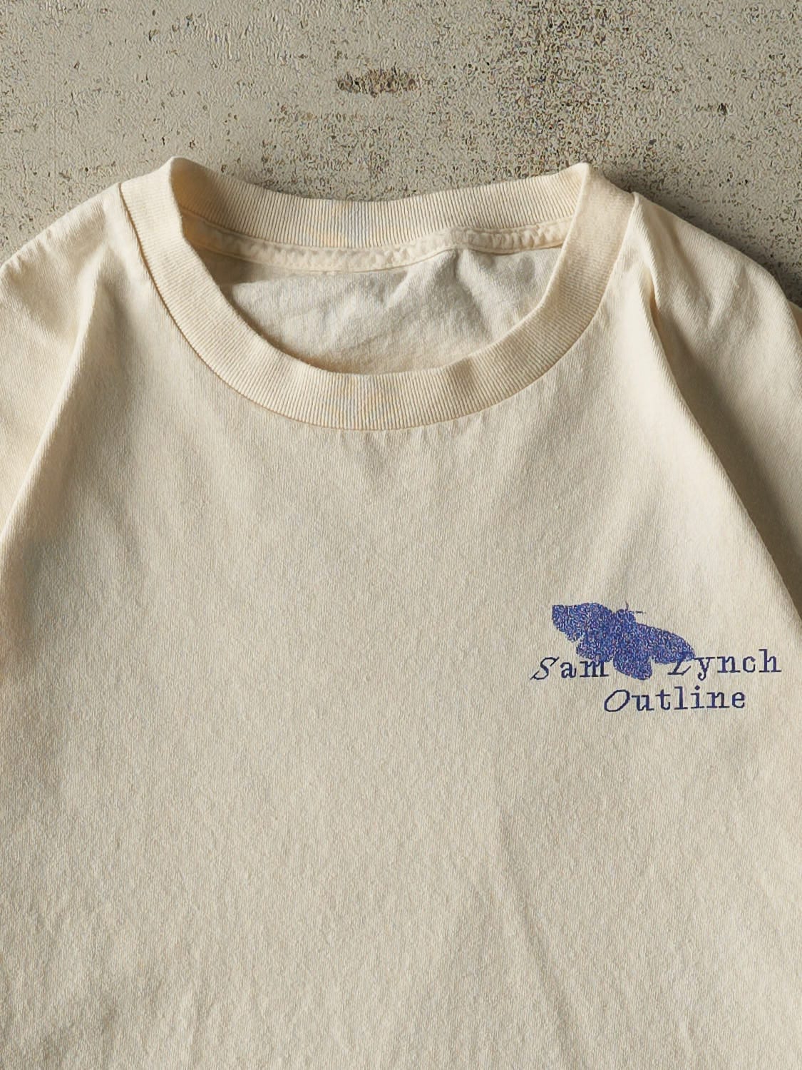 Vintage 90s Beige Sam Lynch Outline Tee (L)