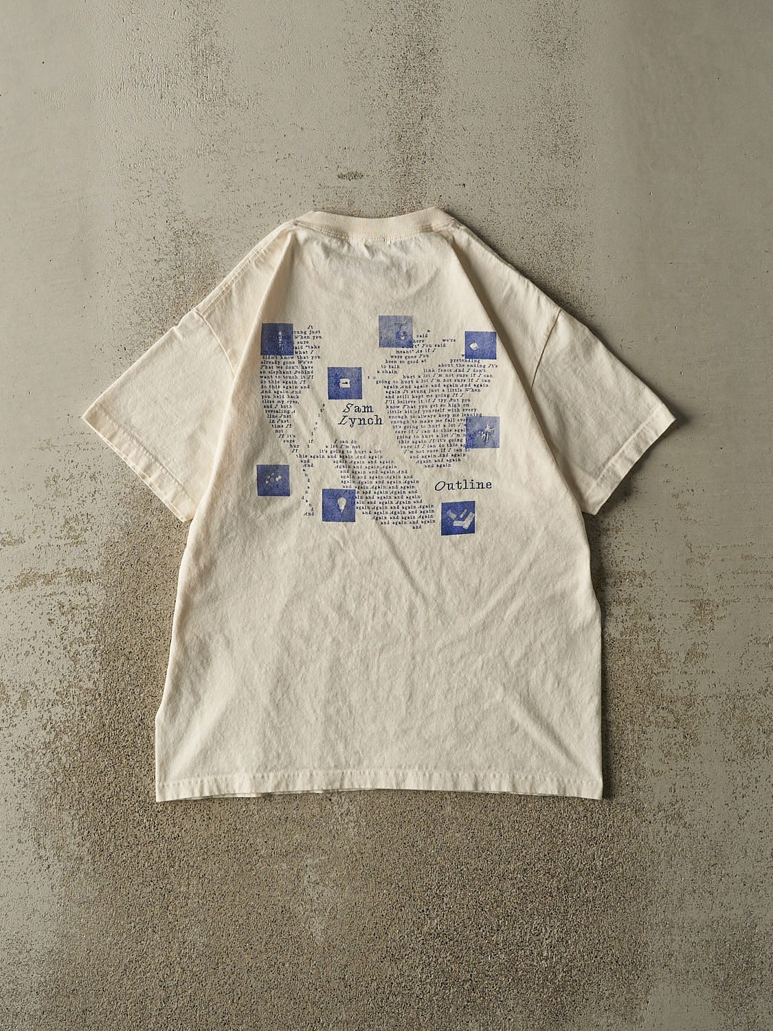 Vintage 90s Beige Sam Lynch Outline Tee (L)
