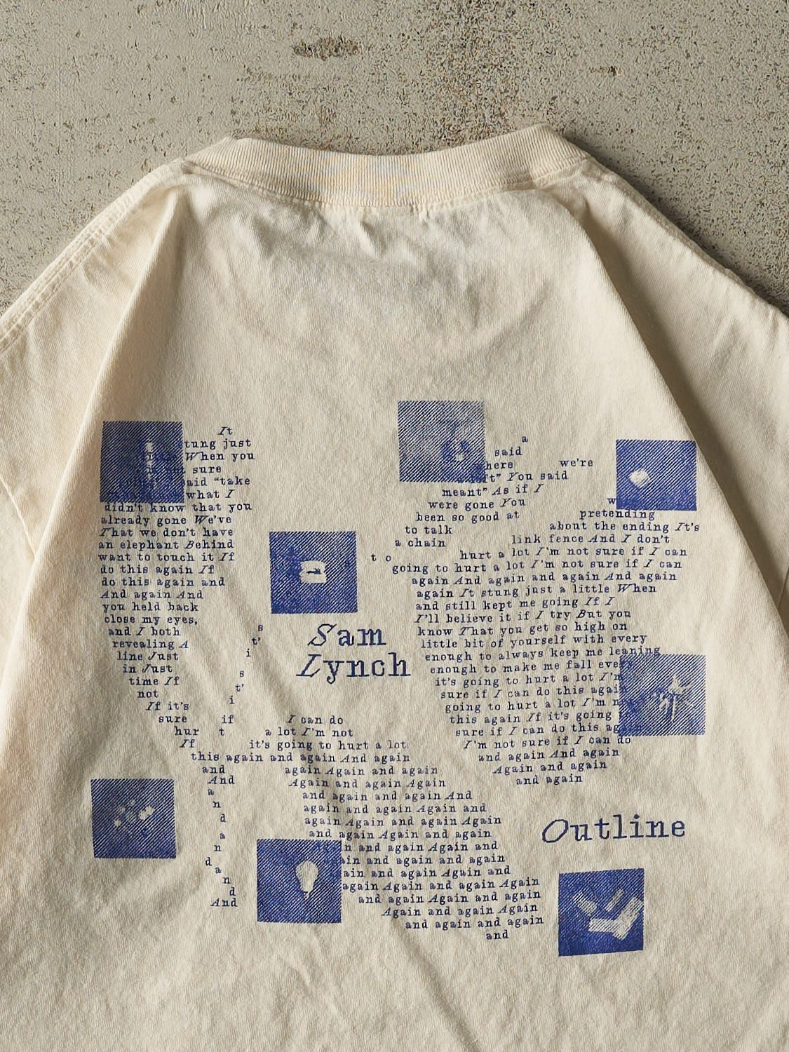 Vintage 90s Beige Sam Lynch Outline Tee (L)