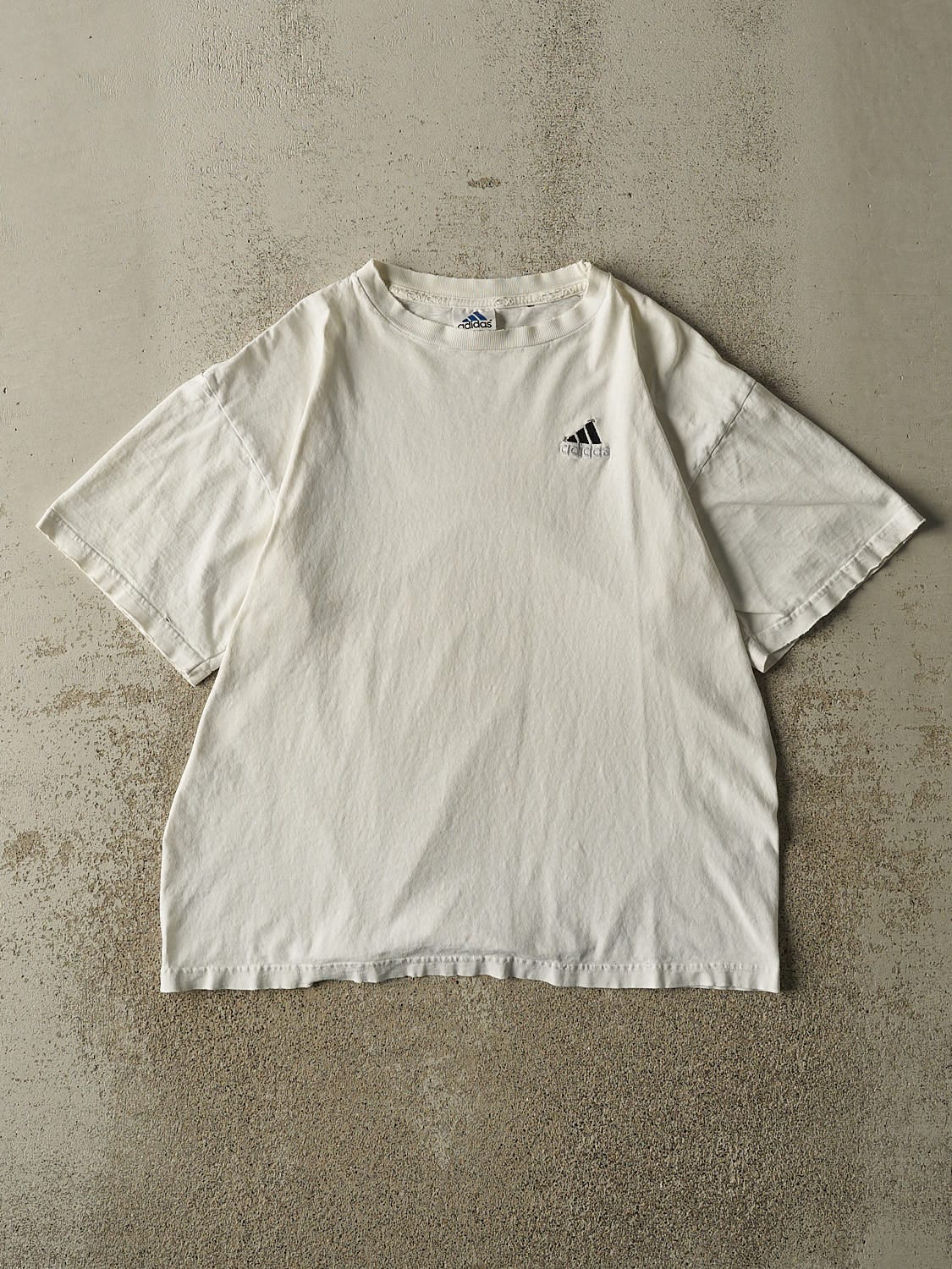 Vintage 90s White Adidas Embroidered Tee (M/L)