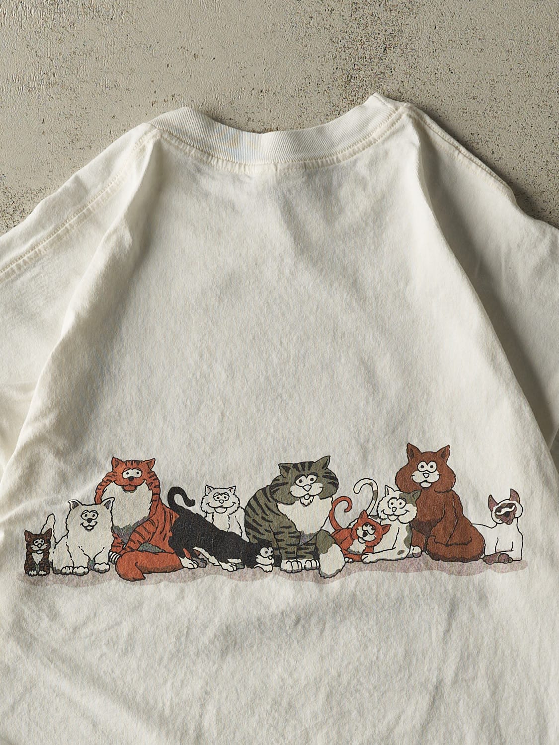 Vintage 90s White Tender Loving Cat Tee (XL)