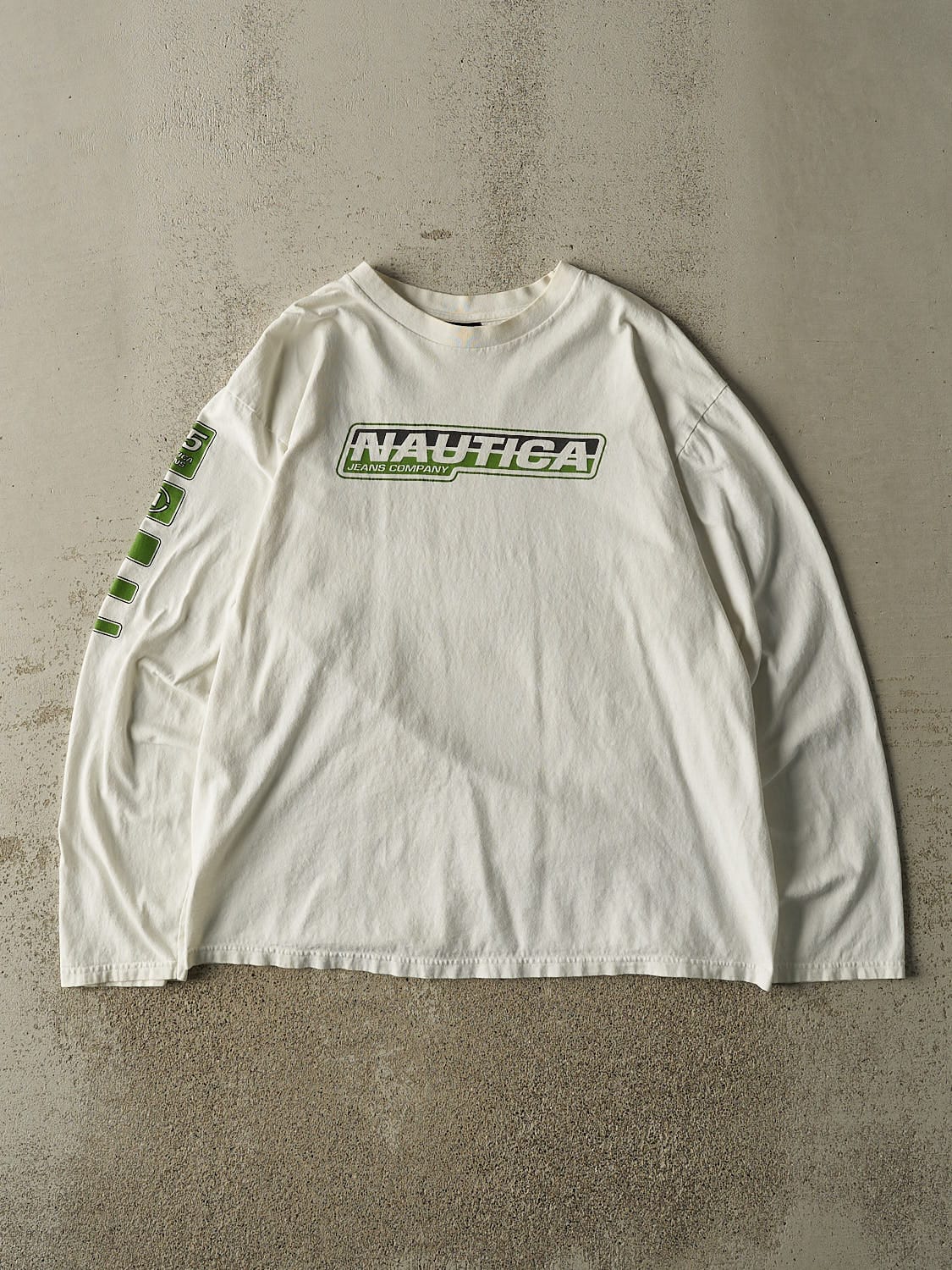 Vintage 90s White Nautica Jeans Long Sleeve (L/XL)