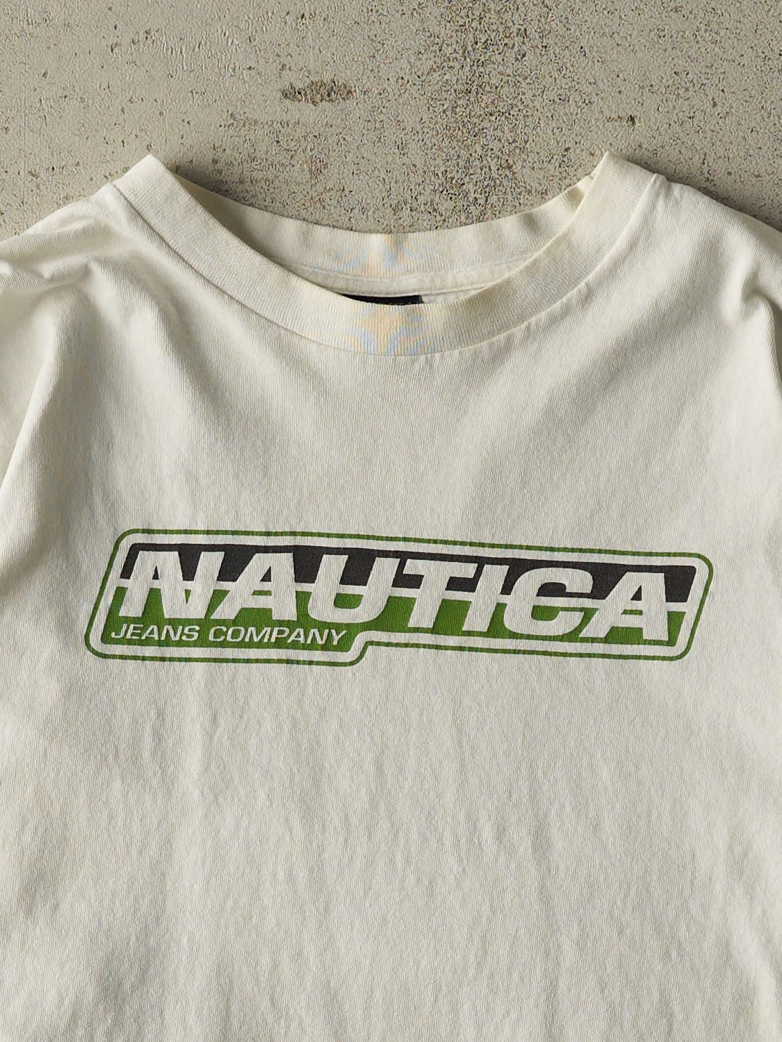 Vintage 90s White Nautica Jeans Long Sleeve (L/XL)