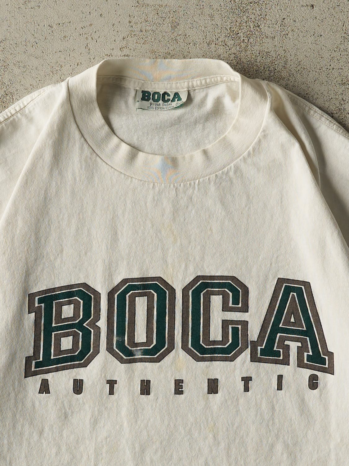 Vintage 90s White Boca Authentic Tee (L)