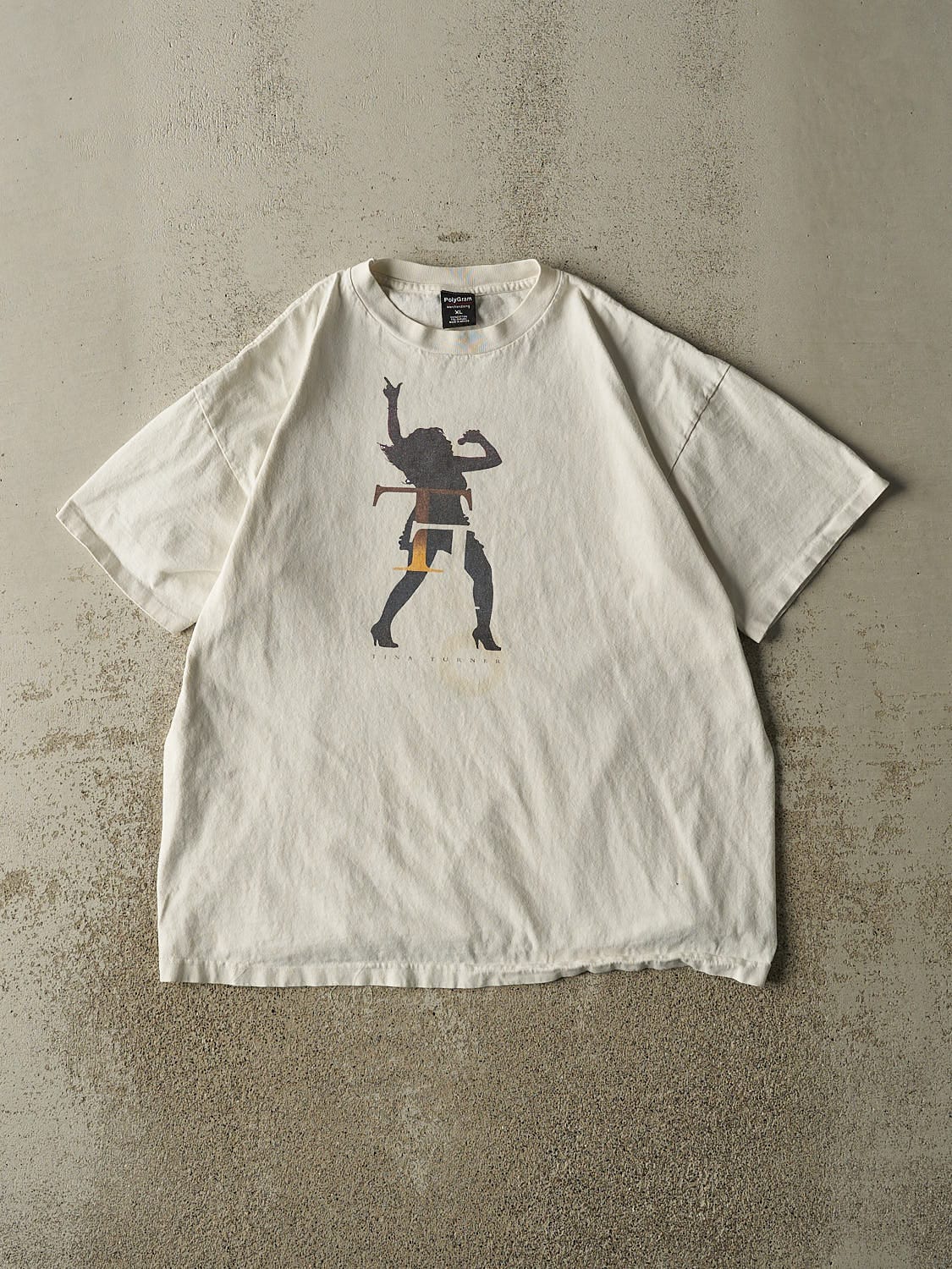 Vintage 90s White Tina Turner Tee (L/XL)