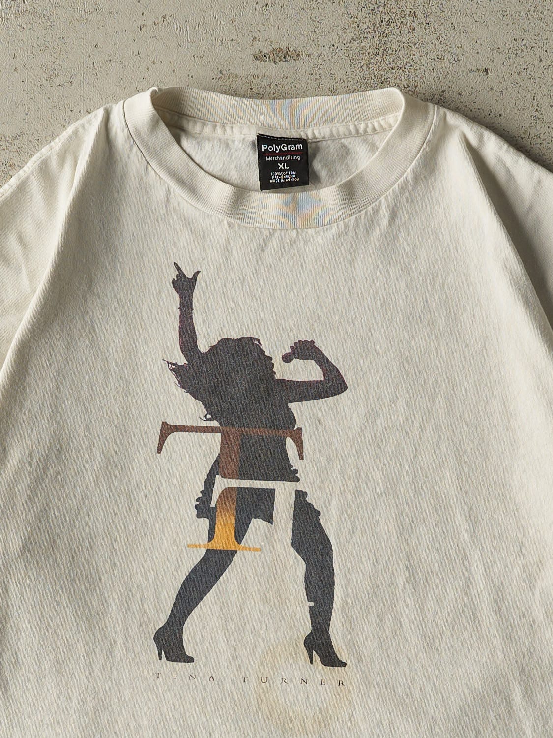 Vintage 90s White Tina Turner Tee (L/XL)