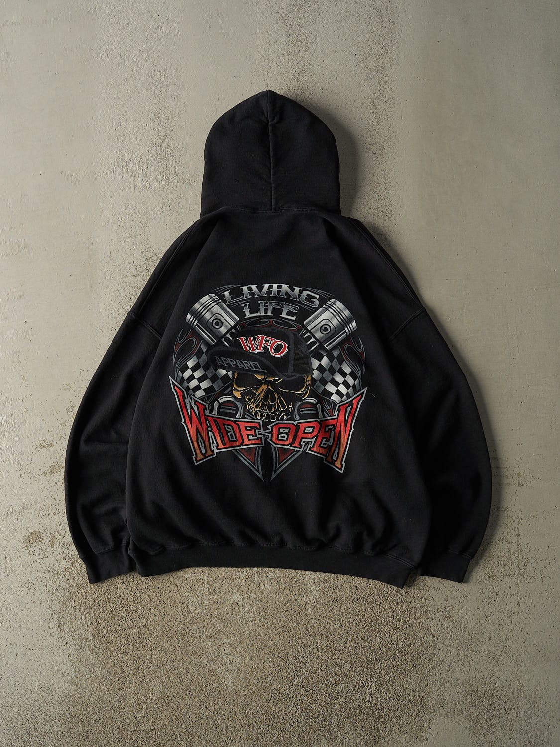 Vintage Y2K Black WFO Apparel Hoodie (XL/XXL)