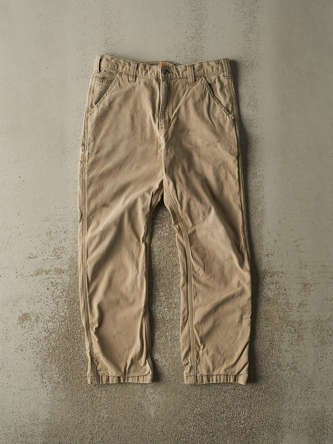 Vintage Y2K Beige Carhartt Lined Work Pants (32x29.5)