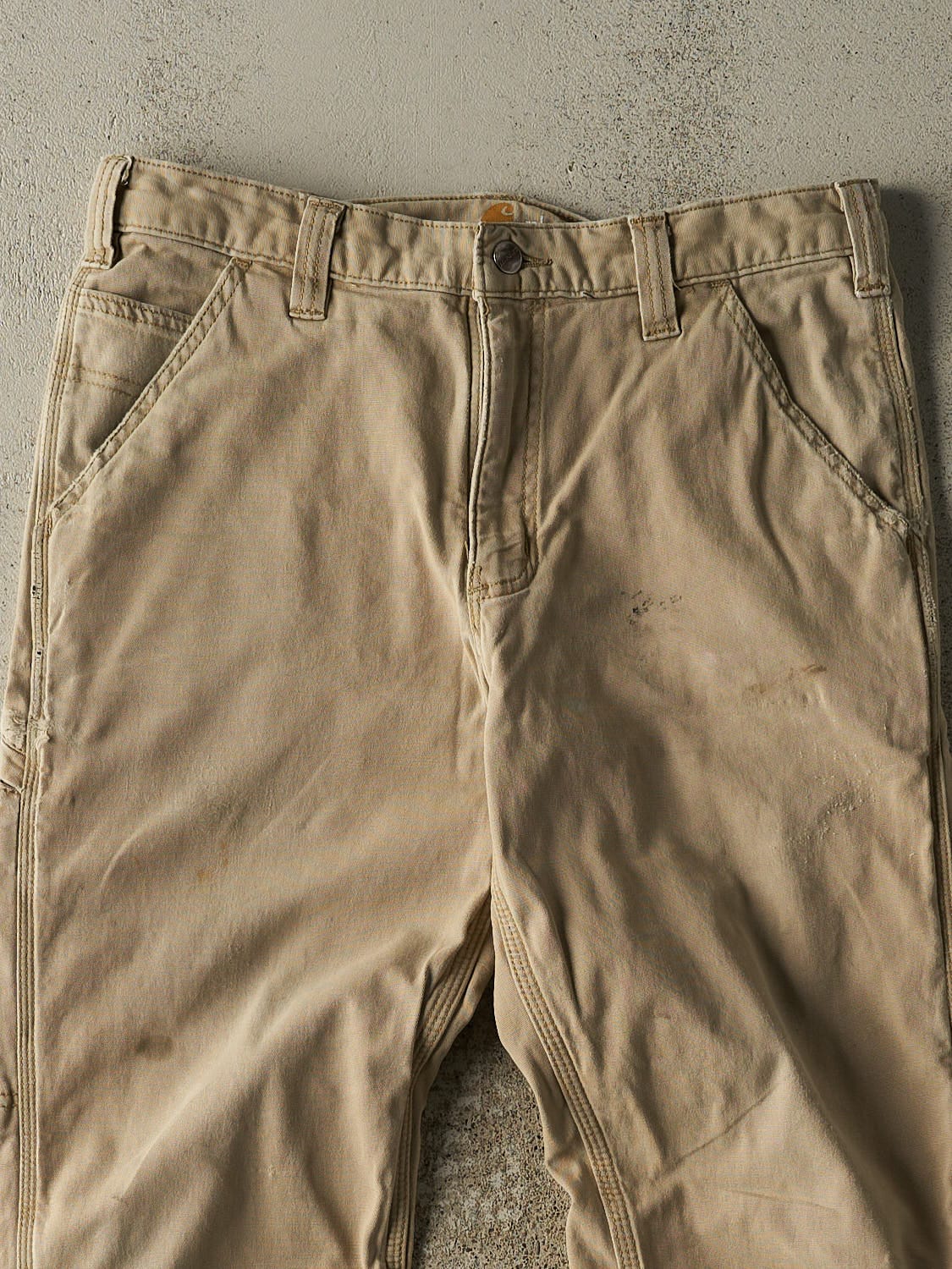 Vintage Y2K Beige Carhartt Lined Work Pants (32x29.5)