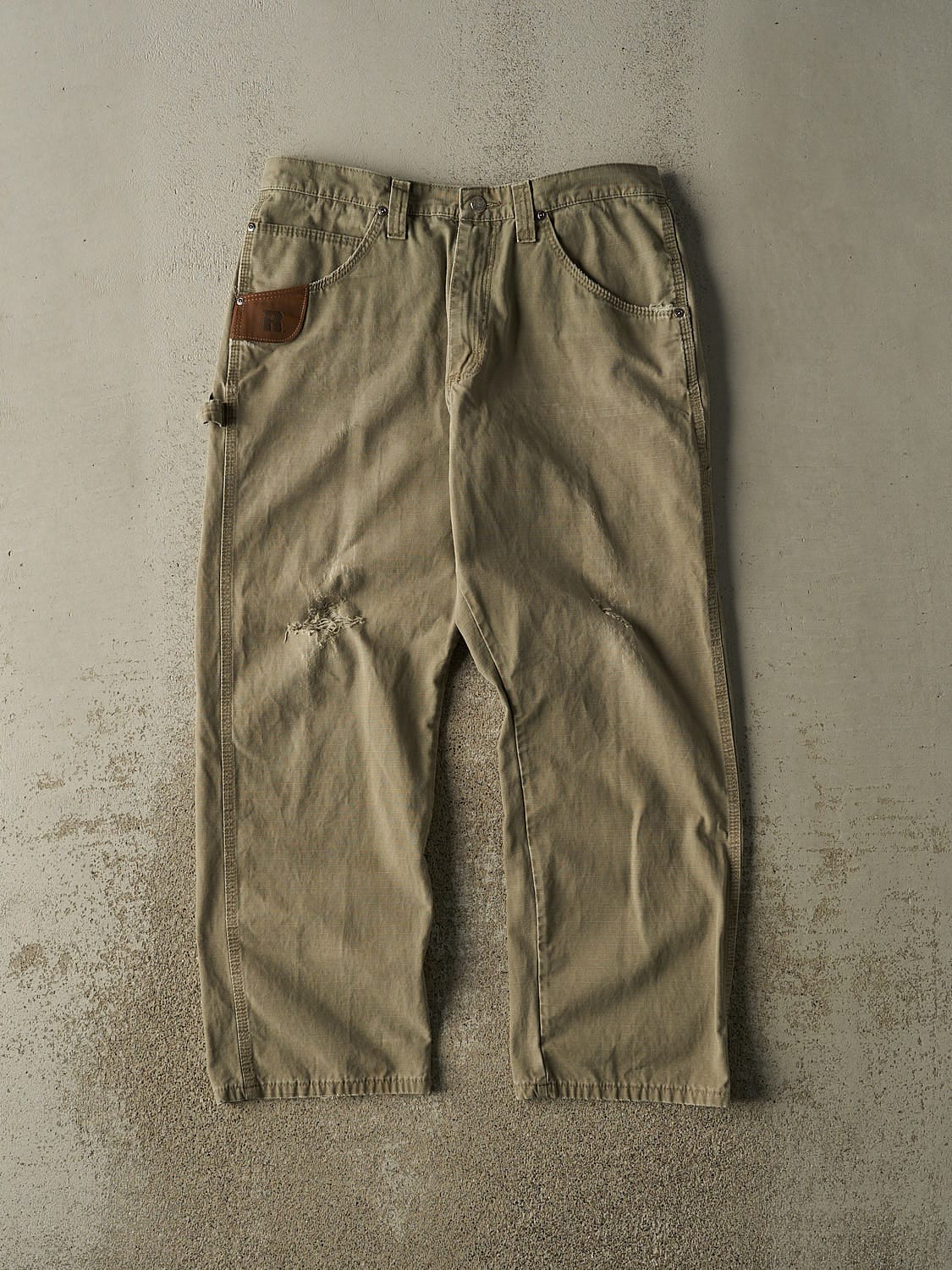 Vintage 90s Beige Wrangler Riggs Carpenter Work Pants (34x28.5)
