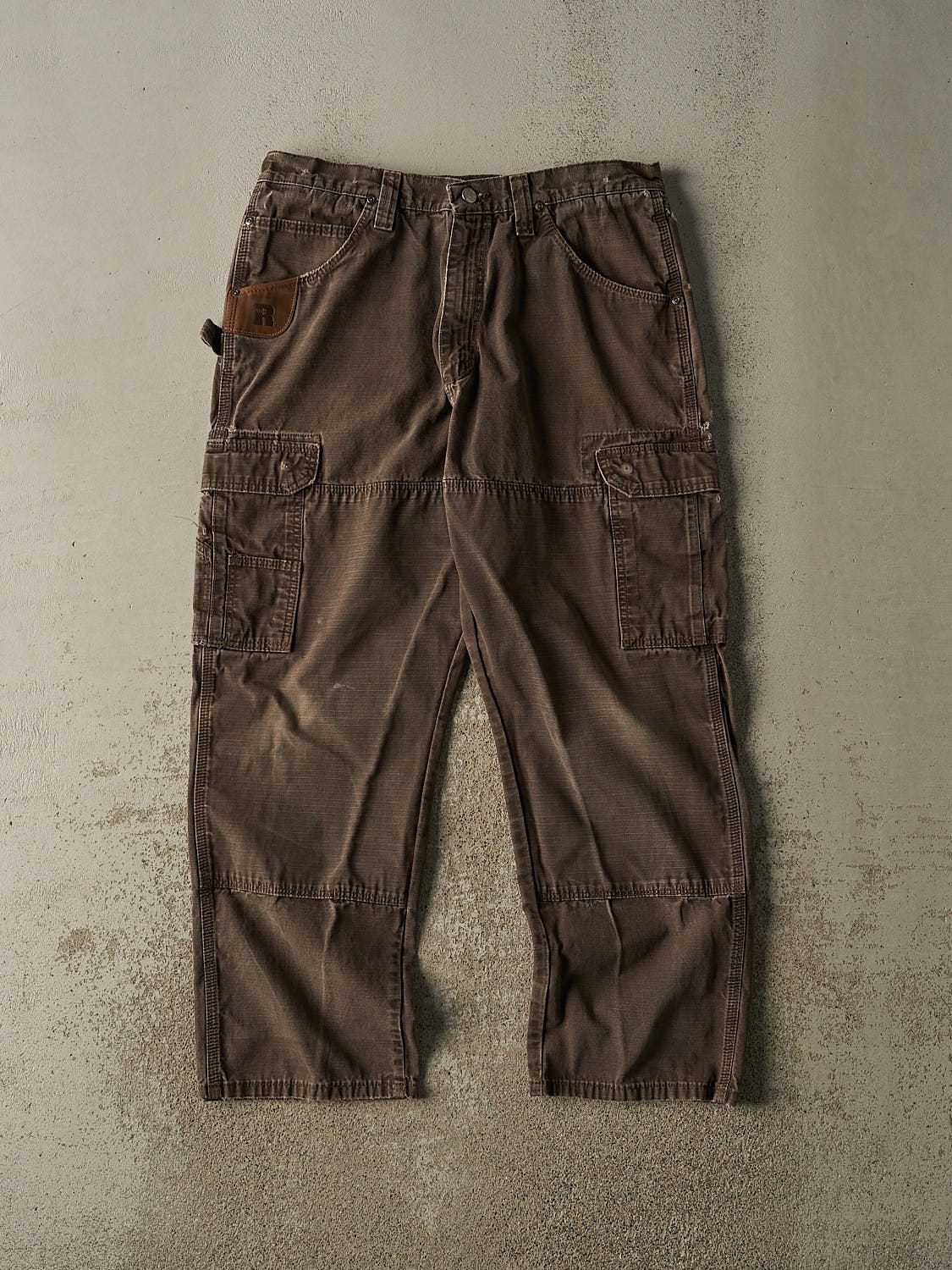 Vintage 90s Brown Wrangler Riggs Double Knee Carpenter Pants (35x29.5)