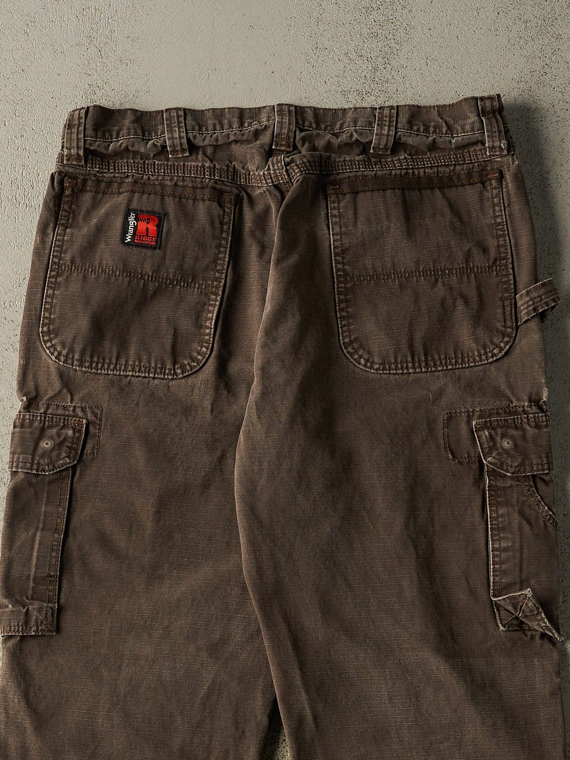Vintage 90s Brown Wrangler Riggs Double Knee Carpenter Pants (35x29.5)